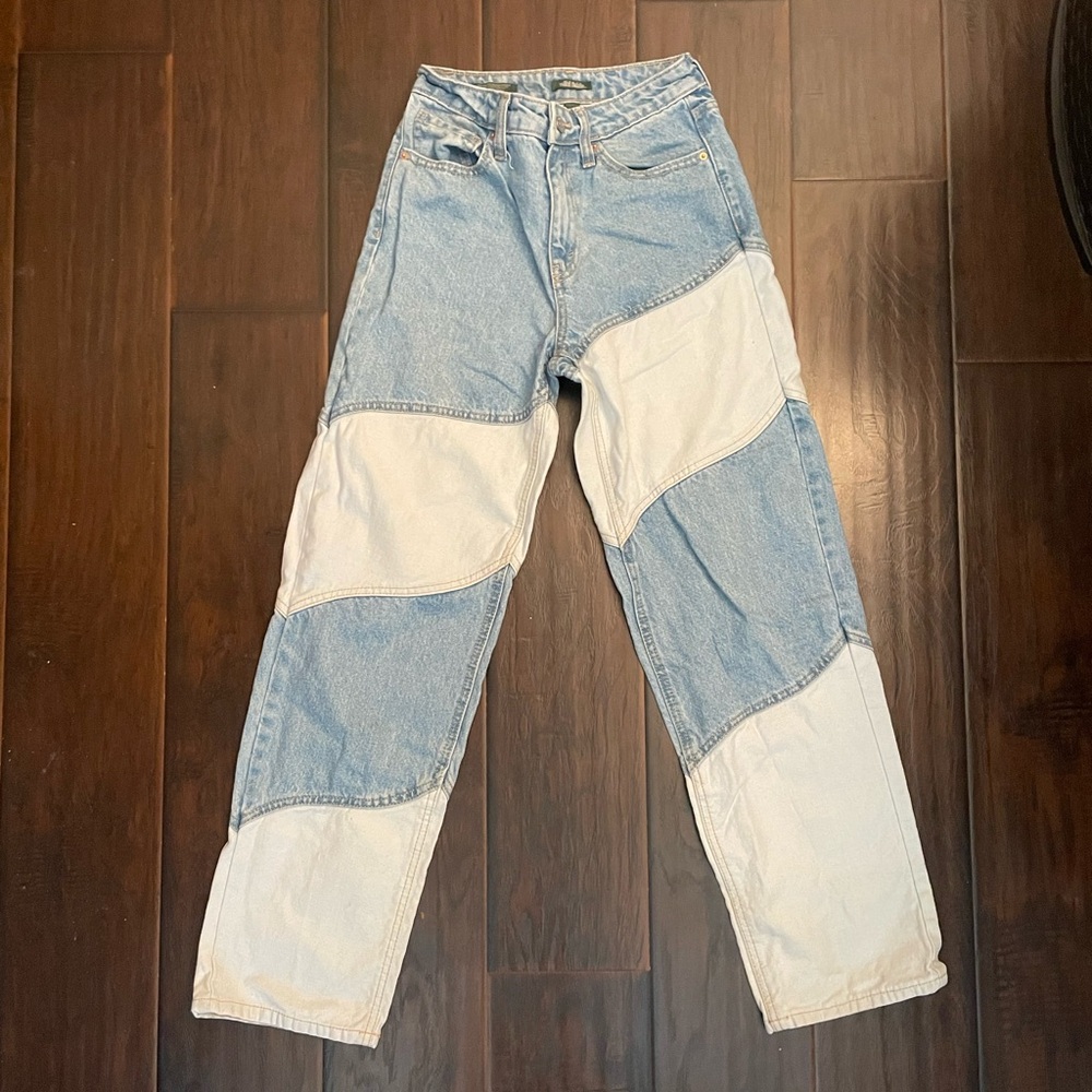 Two-Tone Blue and White Jeans